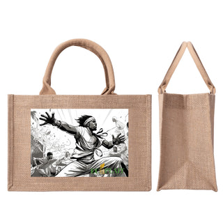 Natural Fiber Jute Tote Bag Brazilian Capoeira