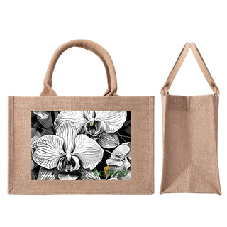Natural Fiber Jute Tote Bag Orchid