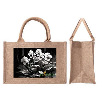 Natural Fiber Jute Tote Bag Wildflower