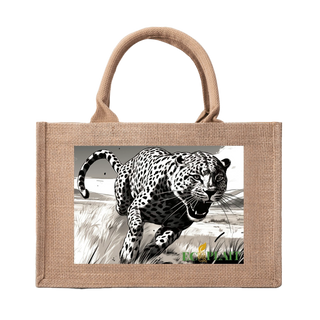 Natural Fiber Jute Tote Bag Cheetah