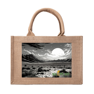 Natural Fiber Jute Tote Bag  Desert Moon