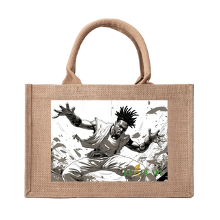 Natural Fiber Jute Tote Bag Urban Dancer