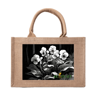Natural Fiber Jute Tote Bag Wildflower