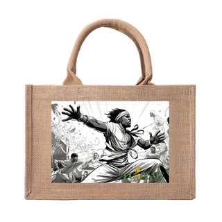 Natural Fiber Jute Tote Bag Brazilian Capoeira