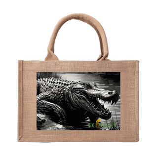 Natural Fiber Jute Tote Bag Crocodile