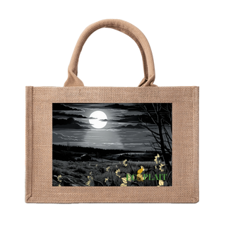 Natural Fiber Jute Tote Bag Lotus