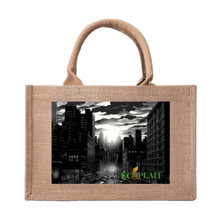 Natural Fiber Jute Tote Bag Skyscraper