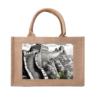 Natural Fiber Jute Tote Bag Great Wall