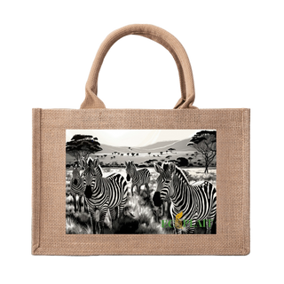 Natural Fiber Jute Tote Bag Zebra
Description: