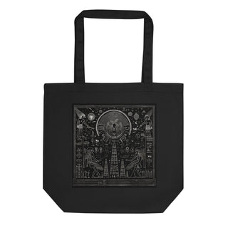 Natural Fiber Tote Bag Egyptian Hieroglyphics