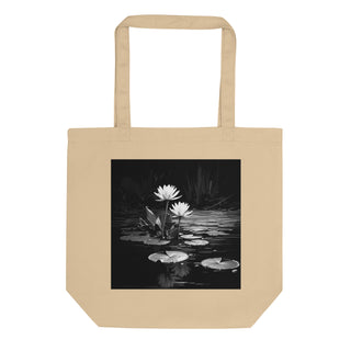Natural Fiber Tote Bag Peaceful Lily