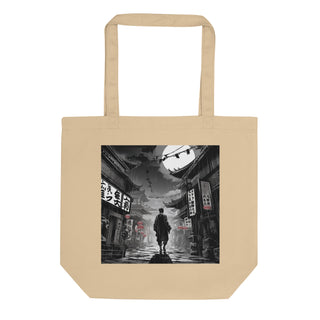 Natural Fiber Tote Bag Chinese Town