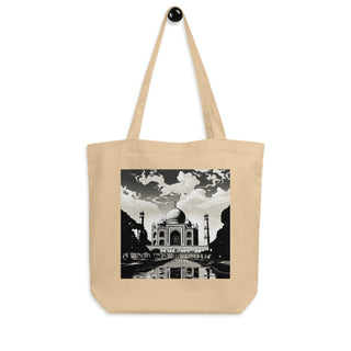 Natural Fiber Tote Bag Taj Mahal