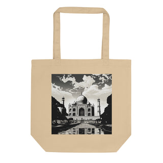 Natural Fiber Tote Bag Taj Mahal