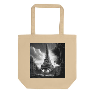 Natural Fiber Tote Bag Eiffel Tower