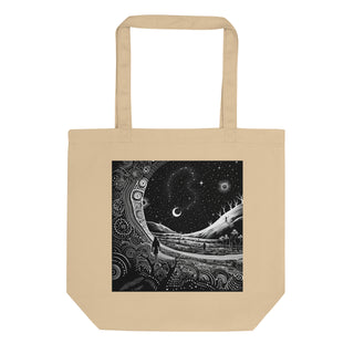 Natural Fiber Tote Bag Aboriginal Dreamtime