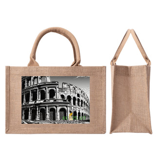 Natural Fiber Jute Tote Bag Colosseum