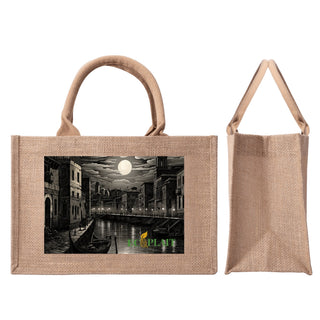 Natural Fiber Jute Tote Bag Italian Renaissance