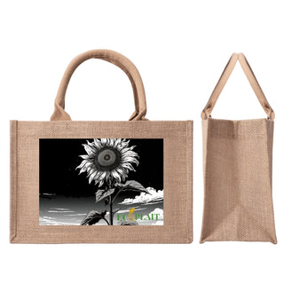 Natural Fiber Jute Tote Bag Sunflower