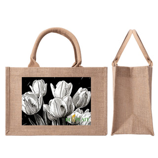 Natural Fiber Jute Tote Bag Tulip