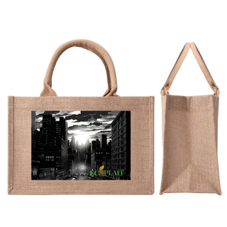 Natural Fiber Jute Tote Bag Skyscraper