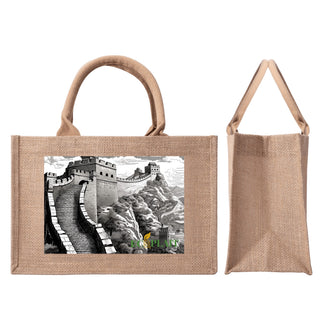 Natural Fiber Jute Tote Bag Great Wall