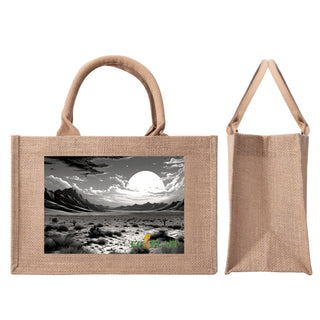 Natural Fiber Jute Tote Bag  Desert Moon