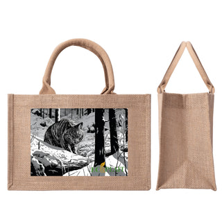 Natural Fiber Jute Tote Bag  Lynx