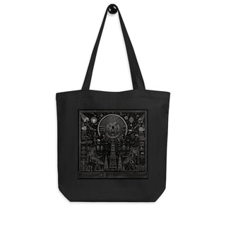 Natural Fiber Tote Bag Egyptian Hieroglyphics