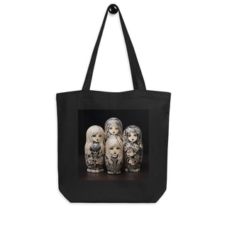 Natural Fiber Tote Bag Russian Matryoshka Dolls