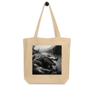 Natural Fiber Tote Bag Crocodile