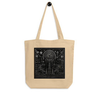 Natural Fiber Tote Bag Egyptian Hieroglyphics