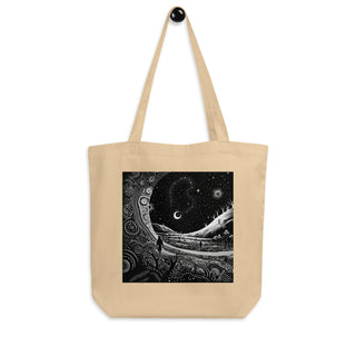 Natural Fiber Tote Bag Aboriginal Dreamtime